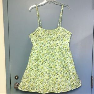 Sweetheart Floral Cotton Cami Tank Pockets XL